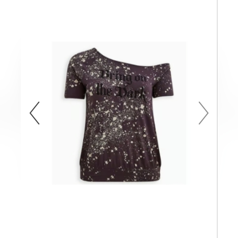 Torrid Purple Asymmetrical Graphic Short Sleeve Tee